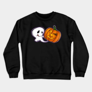 Funny Pumpkin Farting Kawaii Halloween Ghost Crewneck Sweatshirt